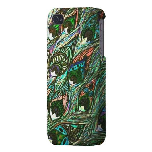 vintage peacock feather iphone case (Back Left)