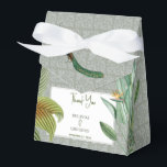 Vintage Peacock Feather Tropical Greenery Wedding  Favor Boxes<br><div class="desc">A vintage peacock bird design with tropical greenery and damask pattern background. This design is ideal for all seasons. An elegant watercolor design in a contemporary theme. A classy wedding thank you favor box with glorious peacock feathers and modern elements. Matching wedding invitations and other stationery items are also available....</div>