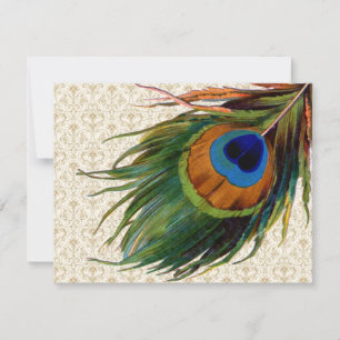 Vintage Peacock Feathers Bridal Tea Invitation