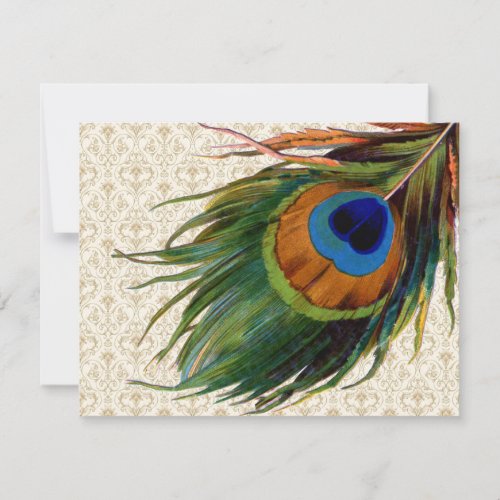 Vintage Peacock Feathers Bridal Tea Custom Announcements