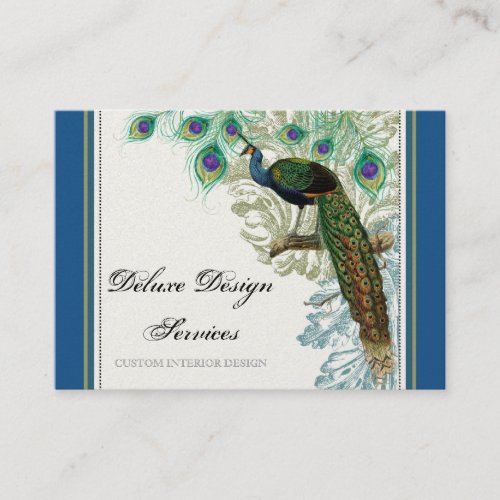 Vintage Peacock Feathers _ Elegant Business Cards