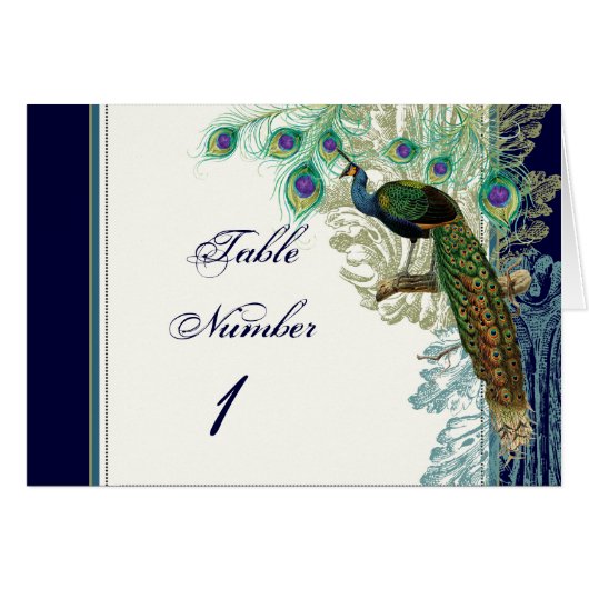 Vintage Peacock, Feathers n Etchings - Invitation (Front Horizontal)