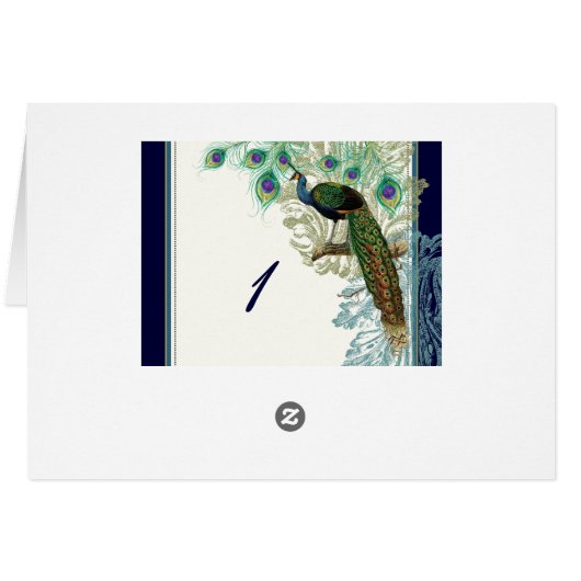 Vintage Peacock, Feathers n Etchings - Invitation (Back Horizontal)