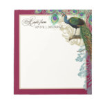 Vintage Peacock, Feathers N Etchings Save The Date Notepad at Zazzle