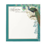 Vintage Peacock, Feathers N Etchings Swirl Antique Notepad at Zazzle