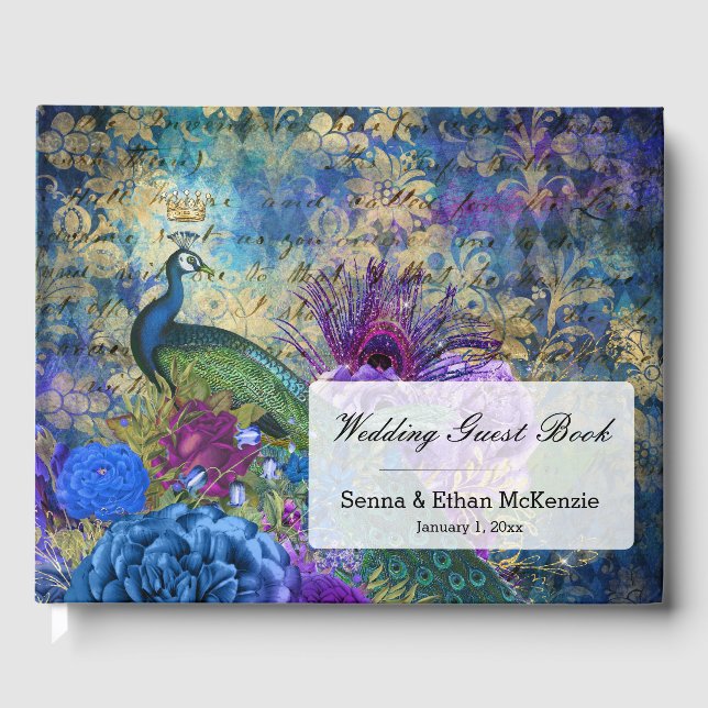 Vintage Peacock for all occasions Guest Book (Front)