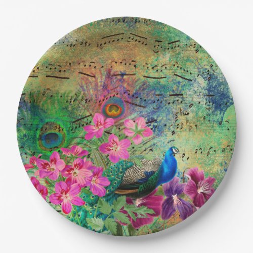 Vintage Peacock for all occasions Paper Plates