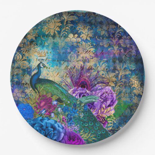 Vintage Peacock for all occasions Paper Plates