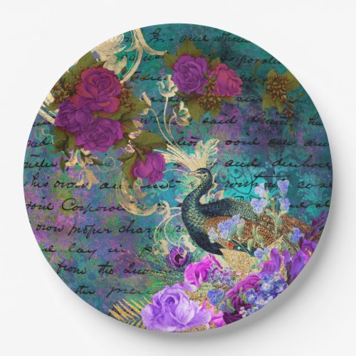 Vintage Peacock for all occasions Paper Plates