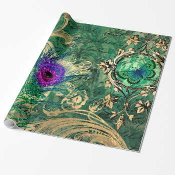 Vintage Peacock For All Occasions Wrapping Paper by graphicdesign at Zazzle
