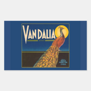 Vintage Peacock Fruit Crate Label