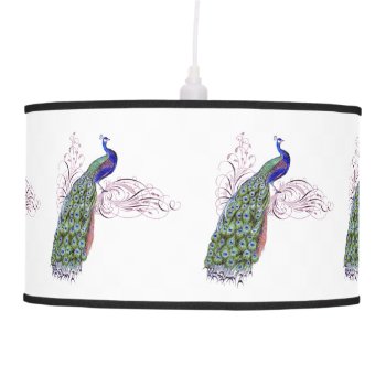 Vintage Peacock Hanging Lamp by BluePress at Zazzle