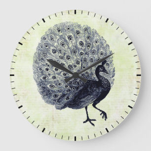 Vintage Peacock Illustration Wall Clock