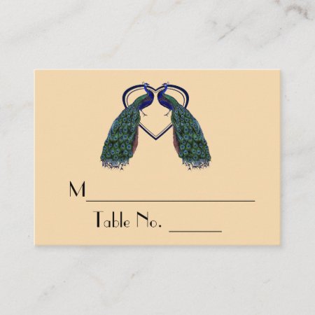 Vintage Peacock Individual Table Number Cards