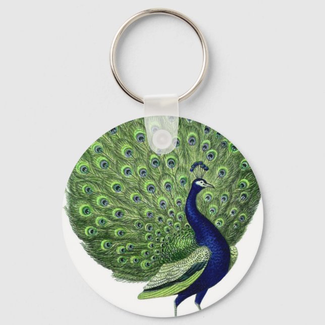 Vintage Peacock Keychain (Front)
