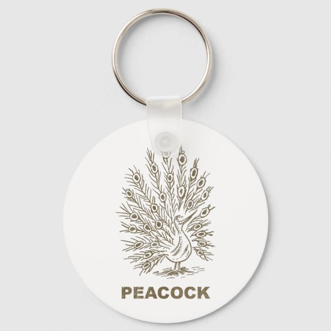 Vintage Peacock Keychain (Front)