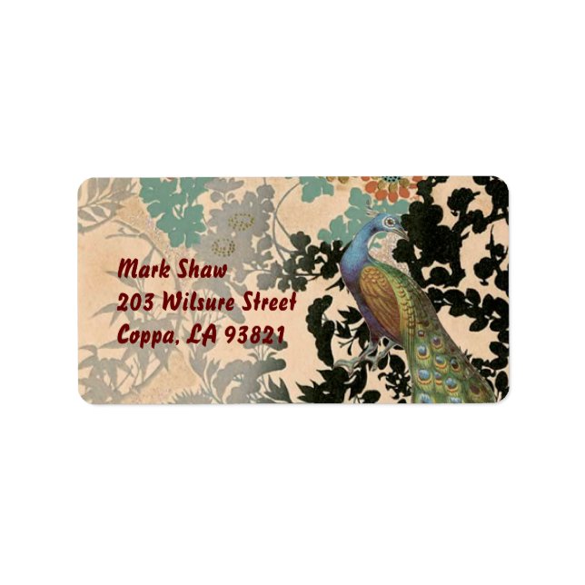 Vintage Peacock Label (Front)