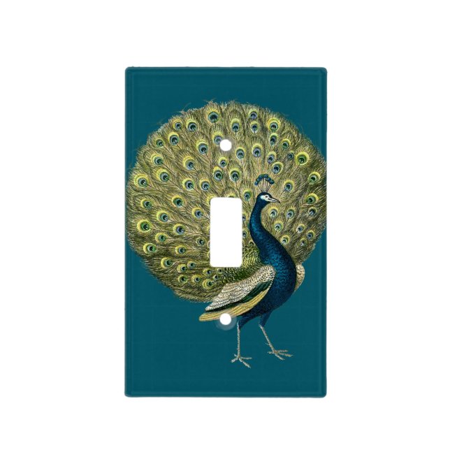 Vintage Peacock Light Switch Cover (Front)