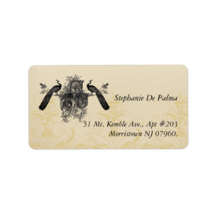 Vintage Peacock Monogram RSVP Return Address Label