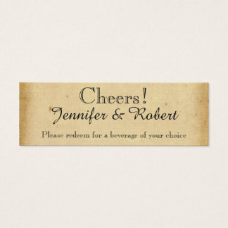 Vintage Peacock Monogram Wedding Drink Tickets