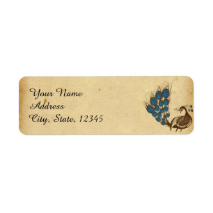Vintage Peacock Monogram Wedding Label