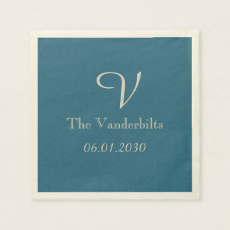 Vintage Peacock Monogram Wedding Napkin