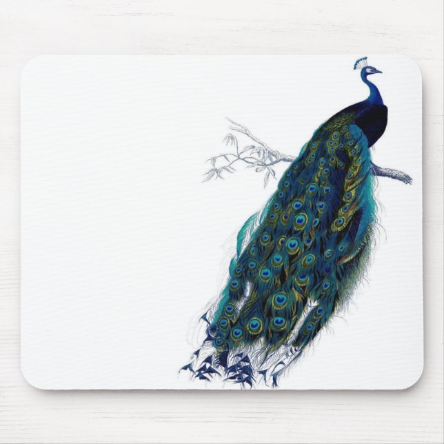 Vintage Peacock Mouse Pad (Front)
