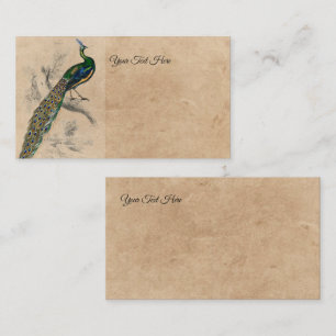 Vintage Peacock Natural History Print Business Card