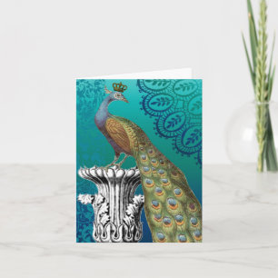 Vintage-peacock-notecard Card