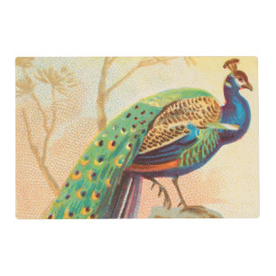 Vintage Peacock on a branch painting Placemat