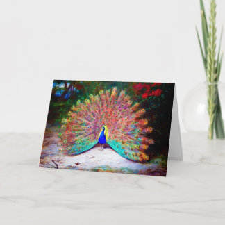 Vintage Peacock Painting Card