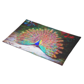 Vintage Peacock Painting Cloth Placemat