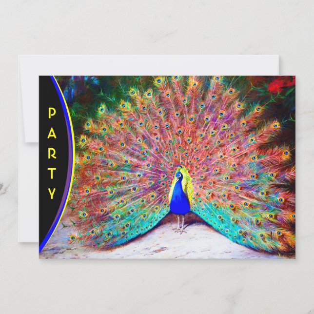 Vintage Peacock Painting Invitation (Front)