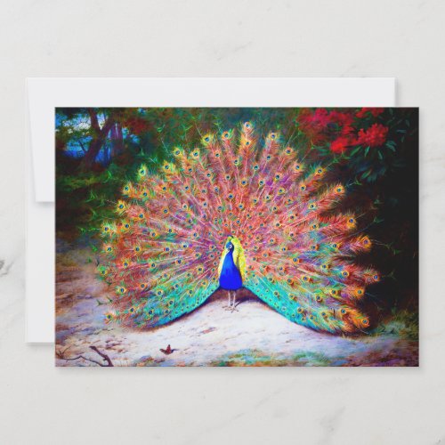 Vintage Peacock Painting Personalized Invitations