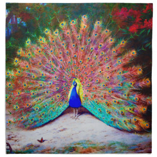 Vintage Peacock Painting Napkin