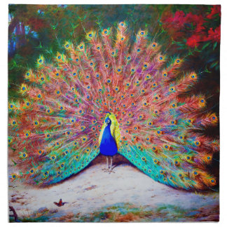 Vintage Peacock Painting Napkin