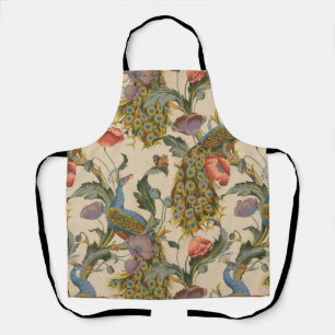 Vintage Peacock Pattern Colorful Art Apron