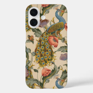 Vintage Peacock Pattern Colorful Art iPhone 16 Case