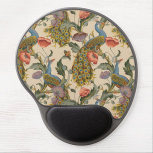 Vintage Peacock Pattern Colorful Art Gel Mouse Pad