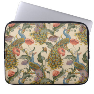 Vintage Peacock Pattern Colorful Art Laptop Sleeve