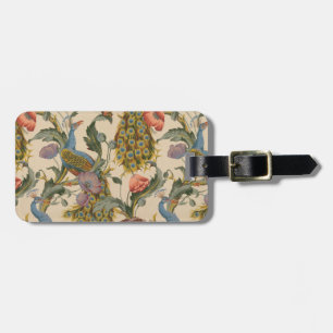 Vintage Peacock Pattern Colorful Art Luggage Tag