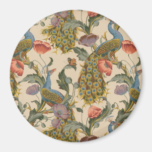 Vintage Peacock Pattern Colorful Art Magnet