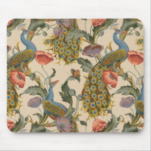 Vintage Peacock Pattern Colorful Art Mouse Pad