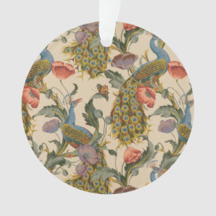 Vintage Peacock Pattern Colorful Art Ornament