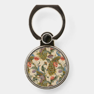 Vintage Peacock Pattern Colorful Art Phone Ring Stand