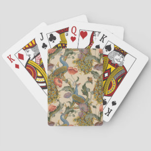 Vintage Peacock Pattern Colorful Art Poker Cards