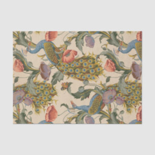 Vintage Peacock Pattern Colorful Art Tissue Paper