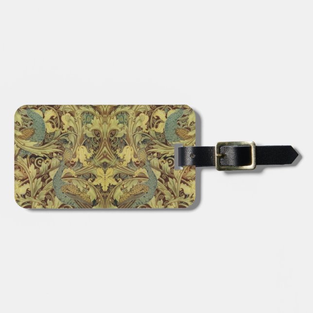 Vintage Peacock Pattern Luggage Tag (Front Horizontal)
