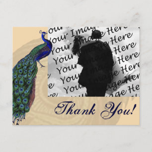 Vintage Peacock Photo Thank You Cards