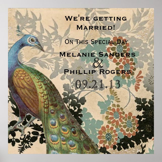 Vintage Peacock Poster (Front)